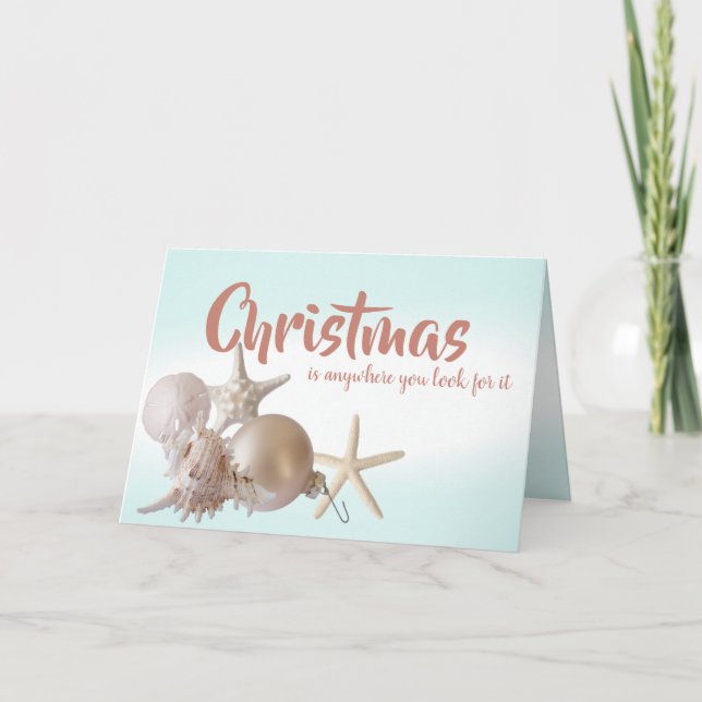 Ocean Seashell-julhälsningskort, Helgdag Card Helgkort (Framsida)