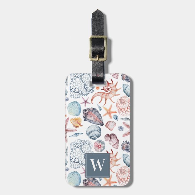 Ocean Seashells Luggage Tag Bagagebricka (Vertikal Framsida)