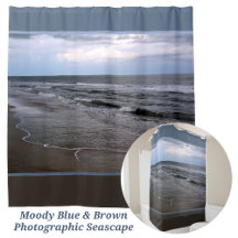 Ocean Seashore Photographic Blue and Brown