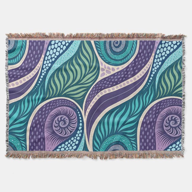 Ocean Shell & Seaweed Mandala Filt (Framsidan)