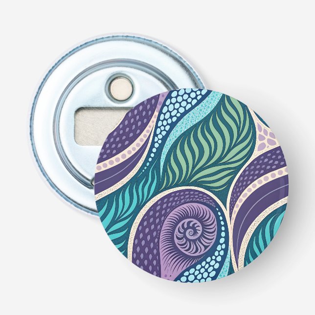 Ocean Shell & Seaweed Mandala Flasköppnare (Framsidan)