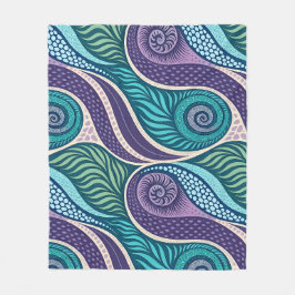 Ocean Shell & Seaweed Mandala Fleecefilt