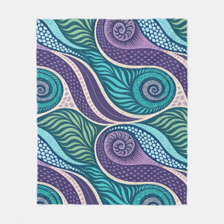 Ocean Shell & Seaweed Mandala Fleecefilt