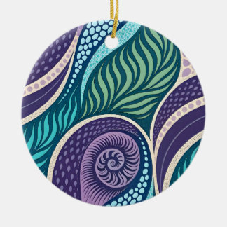Ocean Shell & Seaweed Mandala Julgransprydnad Keramik