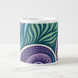Ocean Shell & Seaweed Mandala Jumbo Mugg