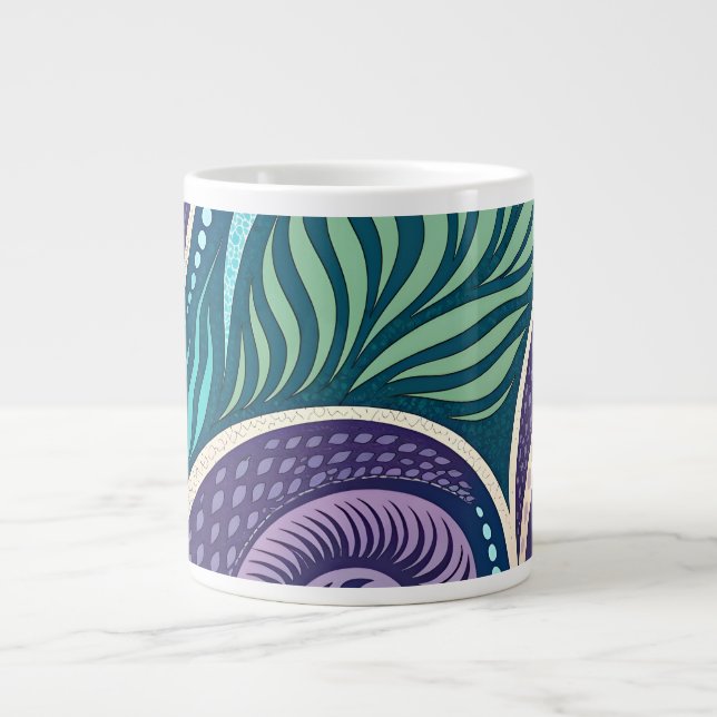 Ocean Shell & Seaweed Mandala Jumbo Mugg (Framsidan)