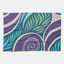 Ocean Shell & Seaweed Mandala Kökshandduk