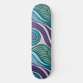 Ocean Shell & Seaweed Mandala Mini Skateboard Bräda 18,5 Cm