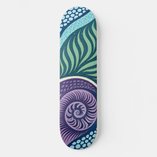 Ocean Shell & Seaweed Mandala Mini Skateboard Bräda 18,5 Cm