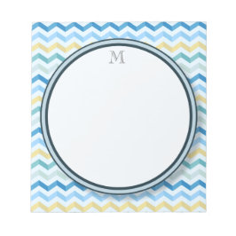 Ocean Shore Chevron Rand med Round Monogram Anteckningsblock