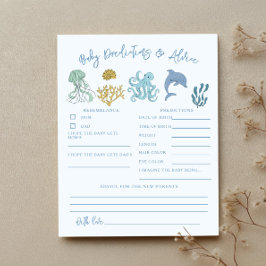 Ocean Shower Baby Predications & Advice Card