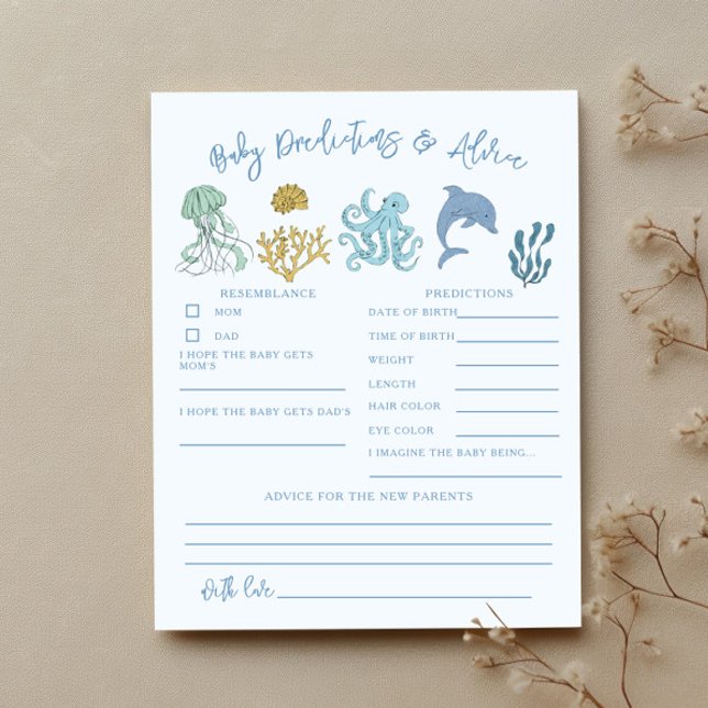 Ocean Shower Baby Predications & Advice Card (Skapare uppladdad)