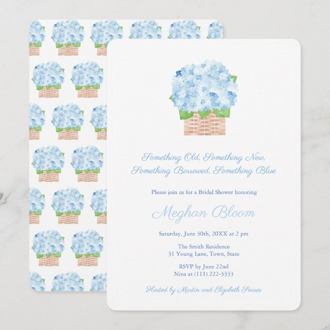 Ocean-Side Nåt Blue Theme-Möhippa Inbjudningar (Fram/baksida)