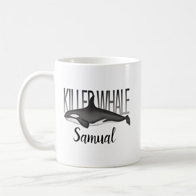 Ocean Simple Killer Whale Nautical Wildlife Animal Kaffemugg (Vänster)
