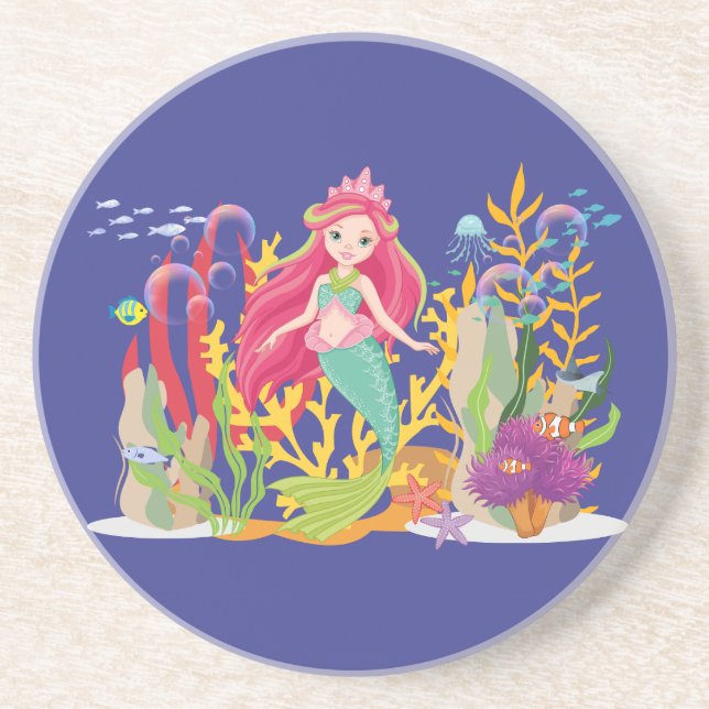 Ocean Siren: Long Red Hair Underlägg (Framsidan)