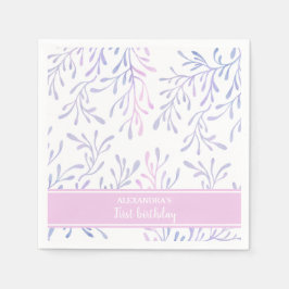 Ocean Sjöjungfru Girl 1:a Birthday Sea Life Party Pappersservett