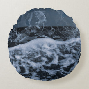 Ocean Skum Stänk Närbild 1 Rund Kudde