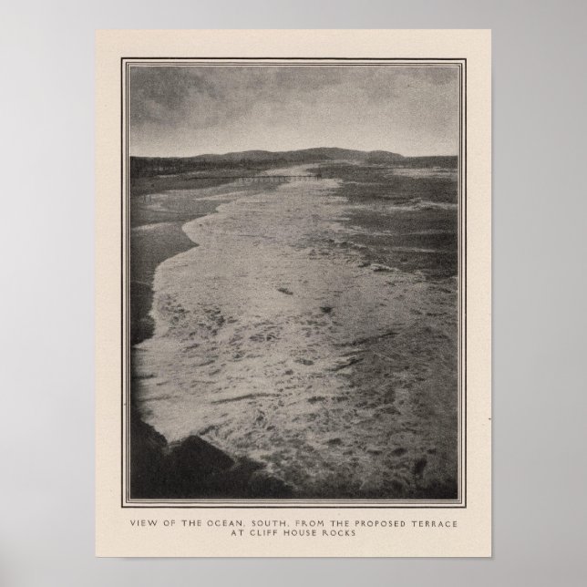 Ocean söder om Cliff House Sten Poster (Framsidan)