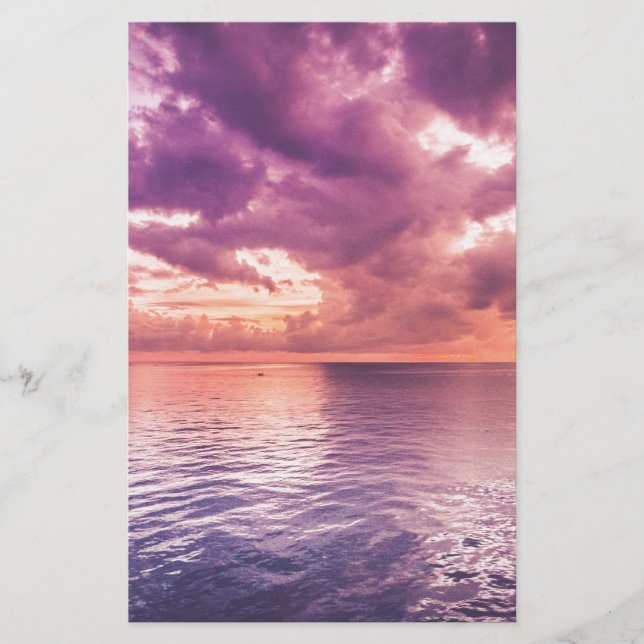 Ocean Solnedgång Inspirerande Brevpapper (Framsida)