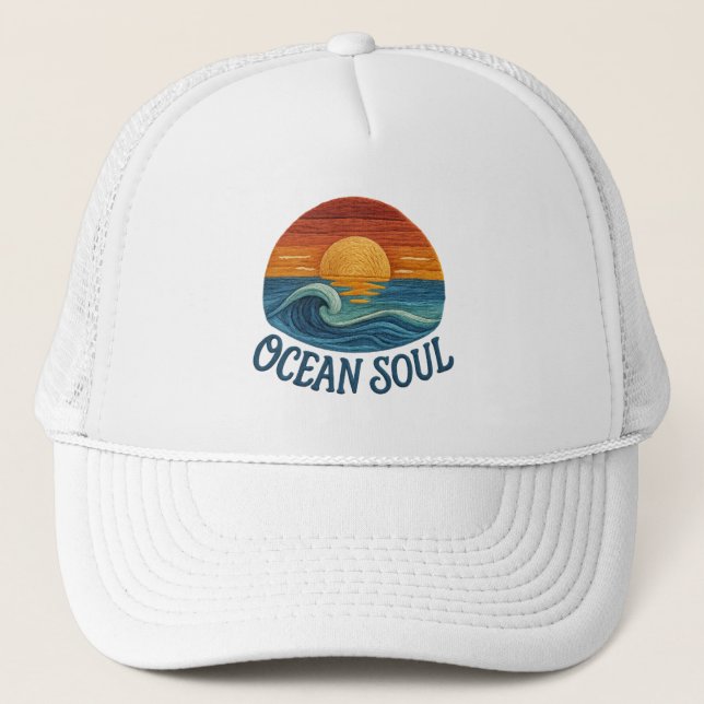Ocean Soul, Sunset Wave Embroized Keps (Framsida)
