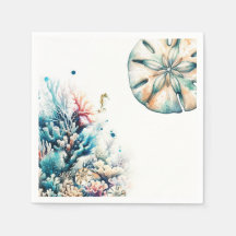 Ocean Splash Havskoral Vattenfärg Bröllop