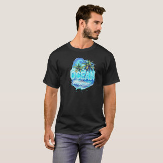 OCEAN Splash Palm - Tropisk vattendropps-T-shirt T Shirt
