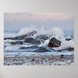 Ocean Splash Watercolor Poster