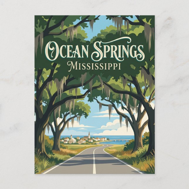 Ocean Springs Mississippi Vykort (Framsida)