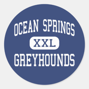 Ocean Springs - vinthundar - kick - Ocean Springs Runt Klistermärke