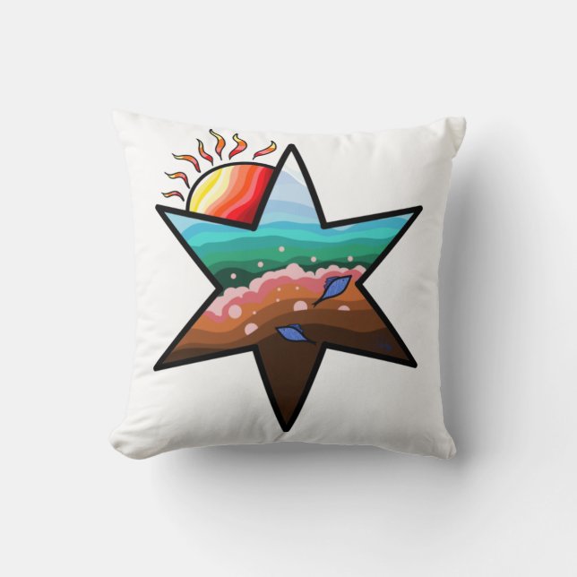 Ocean Star Sunset Kudde (Framsida)