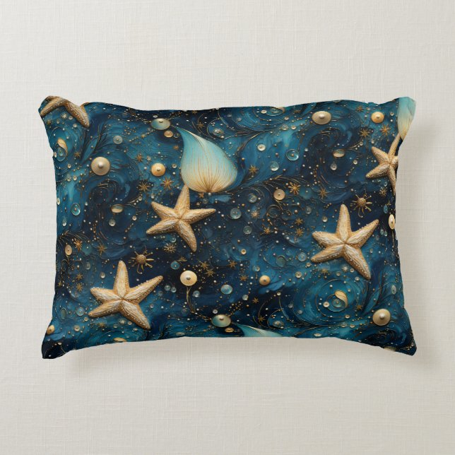 Ocean Starfish Mönster accent Pillow Prydnadskudde (Framsidan)