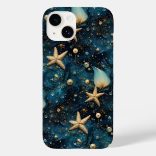 Ocean Starfish Mönster iPhone 14 Fodral