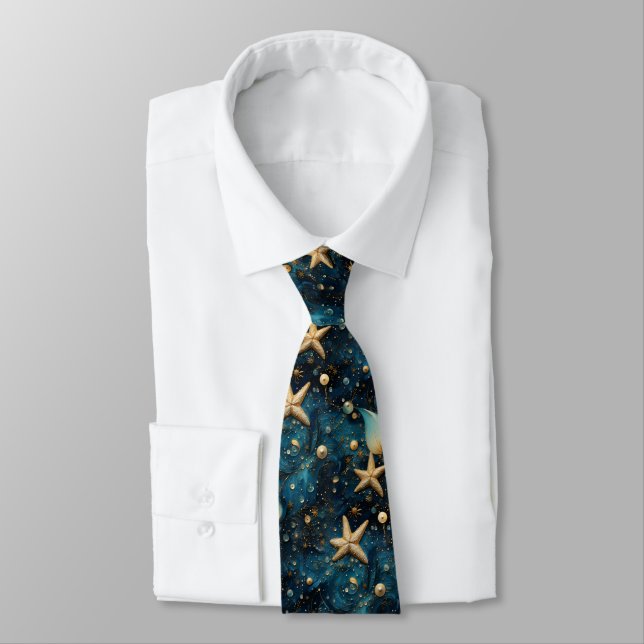 Ocean Starfish Mönster Neck Tie Slips (Bunden)