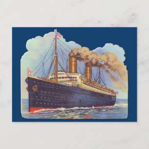 Ocean Steam Liner Frakt Vykort