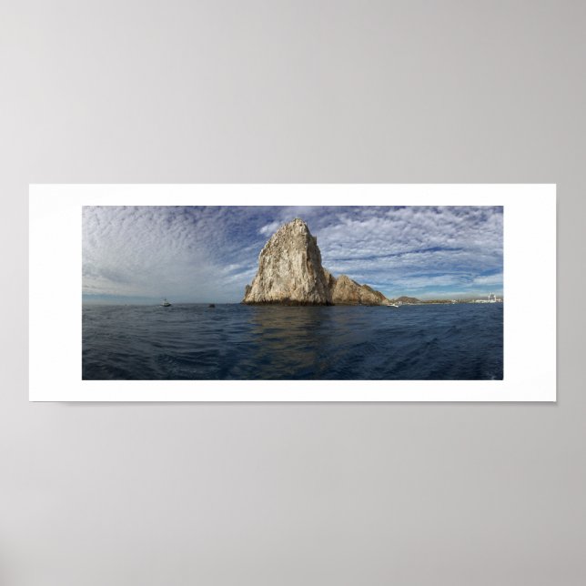 Ocean Sten Clouds Mexiko Fotography Panoramic Poster (Framsidan)
