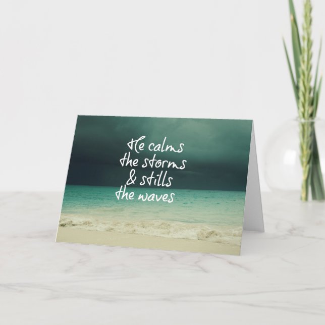 Ocean Storm med Gud Quote Kort (Framsida)