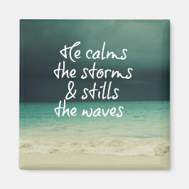 Ocean Storm med Gud Quote Magnet