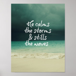 Ocean Storm med Gud Quote Poster