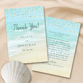 Ocean String Ljus Beach Wedding Tack Kort