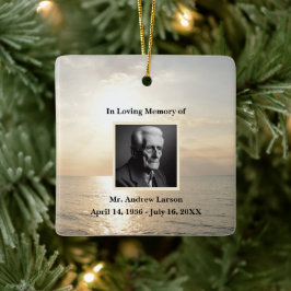 Ocean Sunrise in Loving Memory Funeral Memorial Julgransprydnad Keramik