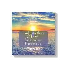 Ocean Sunrise med Psalms Bible Verse