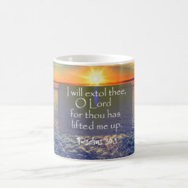 Ocean Sunrise med Psalms Bible Verse Kaffemugg