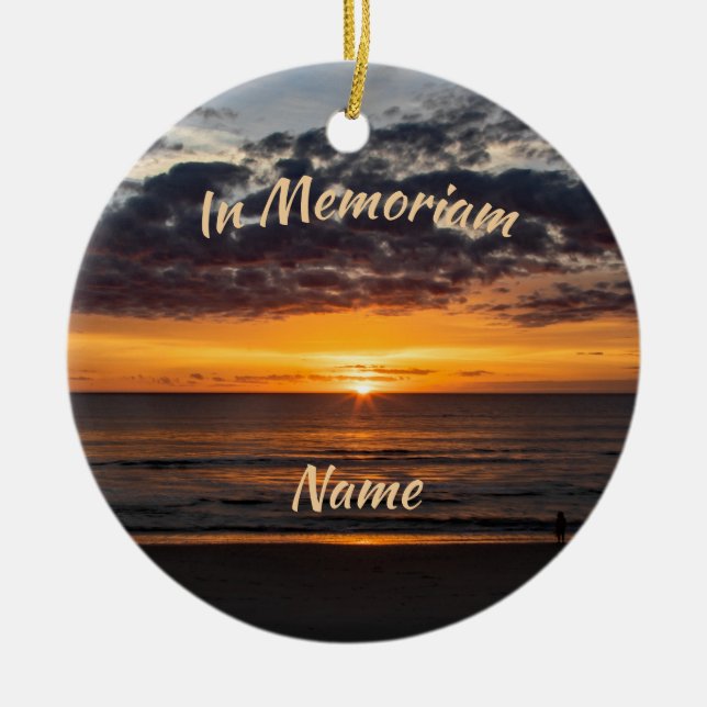 Ocean Sunrise Memoriam Julgransprydnad Keramik (Framsidan)