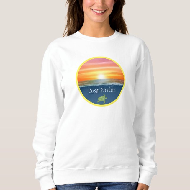 Ocean Sunrise och Turtle T Shirt (Framsida)