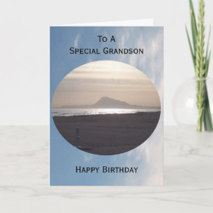 Ocean Sunrise Personlig Grandson Birthday Kort