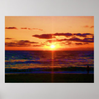 Ocean Sunrise Poster