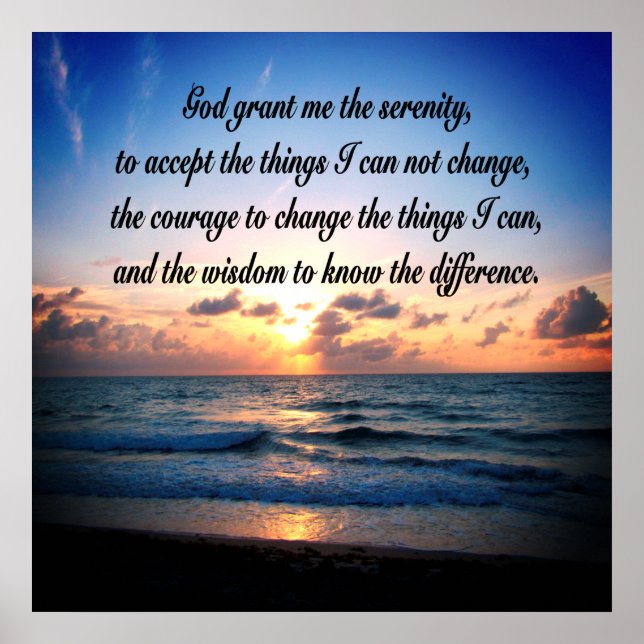 OCEAN SUNRISE SERENITY PRAYER ORIGINAL POSTER (Framsidan)