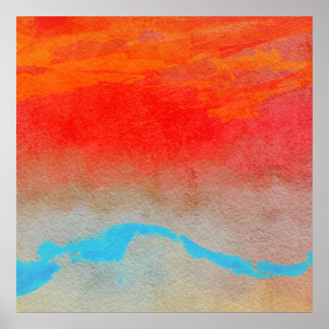 Ocean Sunset Abstrakt Poster (Framsidan)