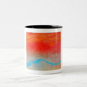 Ocean Sunset Abstrakt Två-Tonad Mugg