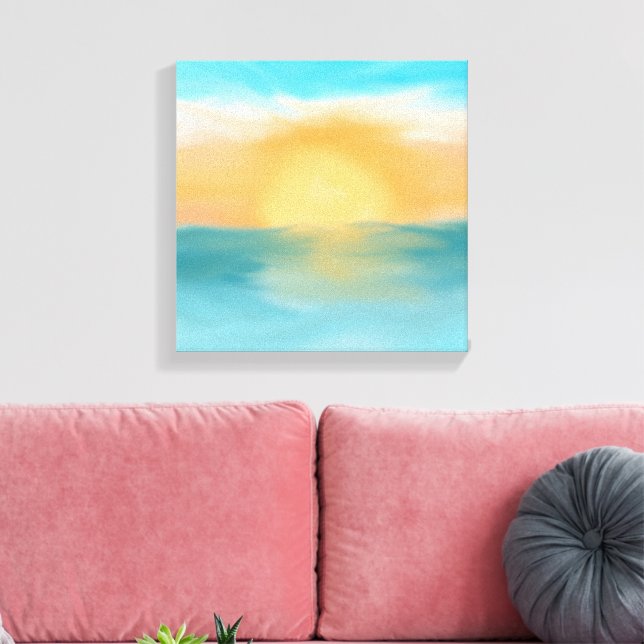 Ocean Sunset Abstrakt Wall Art Canvas Home Decor (Insitu (Vardagsrum))